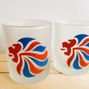 Team GB Great Britain Set of Two Vintage Glasses